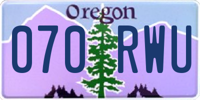 OR license plate 070RWU