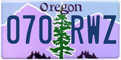 OR license plate 070RWZ