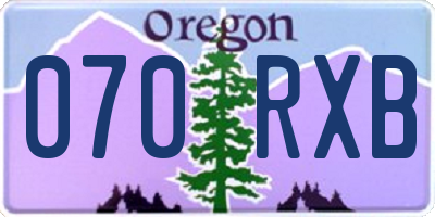 OR license plate 070RXB