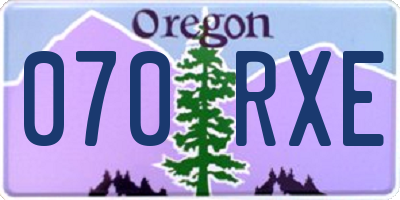 OR license plate 070RXE
