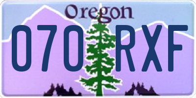 OR license plate 070RXF