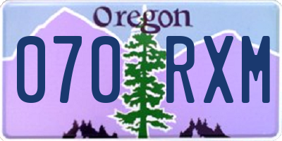 OR license plate 070RXM