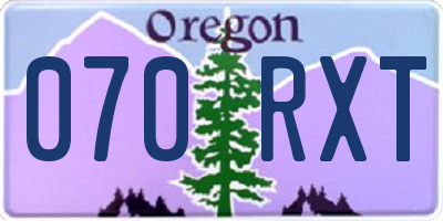 OR license plate 070RXT