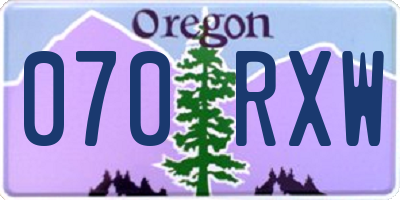 OR license plate 070RXW