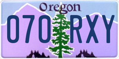 OR license plate 070RXY