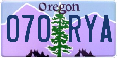 OR license plate 070RYA