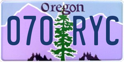 OR license plate 070RYC