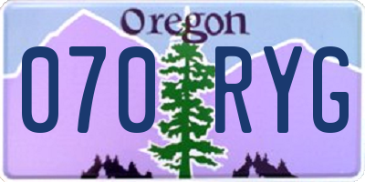 OR license plate 070RYG