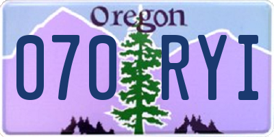 OR license plate 070RYI