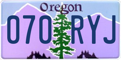 OR license plate 070RYJ