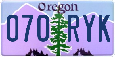 OR license plate 070RYK