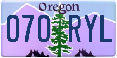OR license plate 070RYL