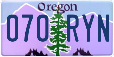 OR license plate 070RYN