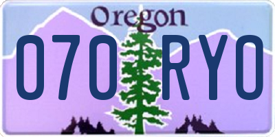 OR license plate 070RYO
