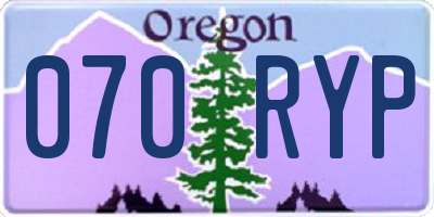 OR license plate 070RYP