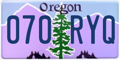 OR license plate 070RYQ