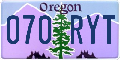 OR license plate 070RYT