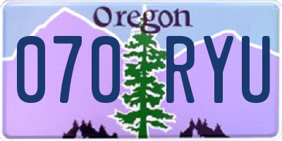OR license plate 070RYU
