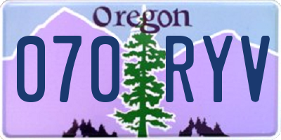 OR license plate 070RYV