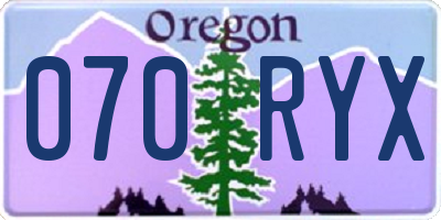 OR license plate 070RYX