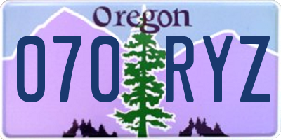 OR license plate 070RYZ