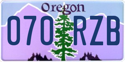 OR license plate 070RZB