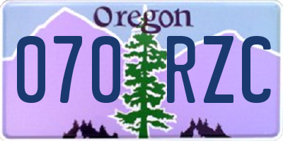 OR license plate 070RZC