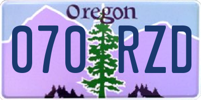 OR license plate 070RZD