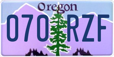 OR license plate 070RZF