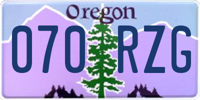 OR license plate 070RZG