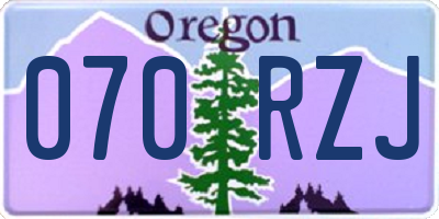 OR license plate 070RZJ