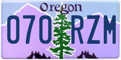 OR license plate 070RZM