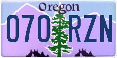 OR license plate 070RZN
