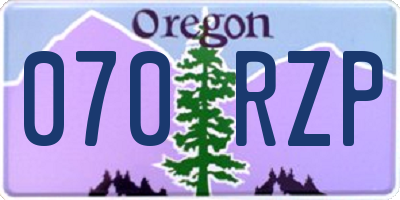 OR license plate 070RZP