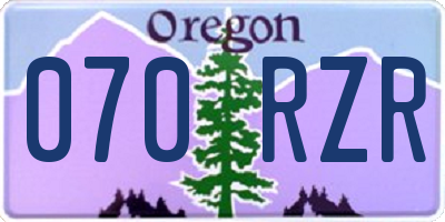 OR license plate 070RZR