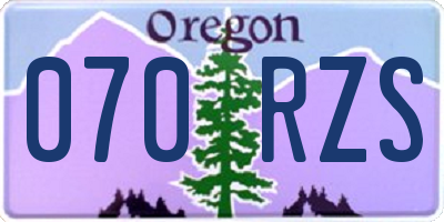 OR license plate 070RZS