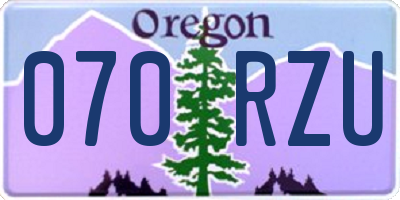 OR license plate 070RZU