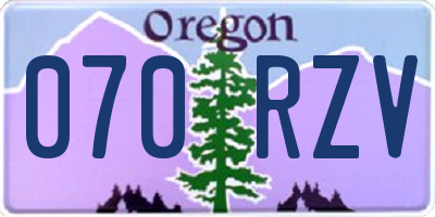 OR license plate 070RZV