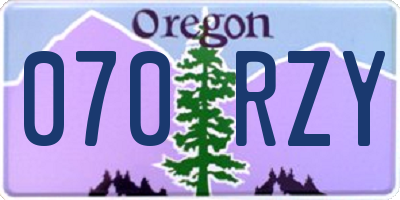 OR license plate 070RZY