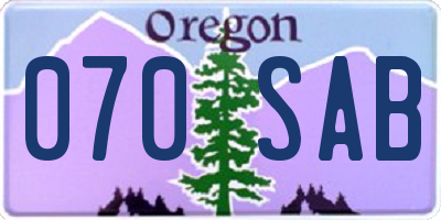 OR license plate 070SAB
