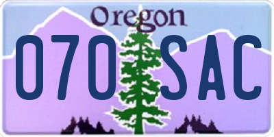 OR license plate 070SAC