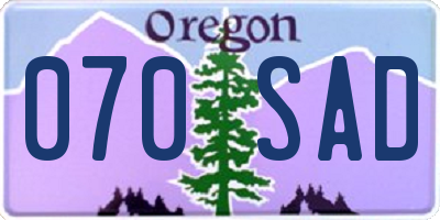 OR license plate 070SAD
