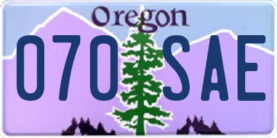 OR license plate 070SAE