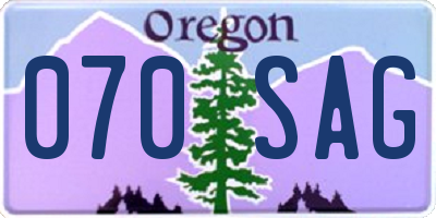 OR license plate 070SAG