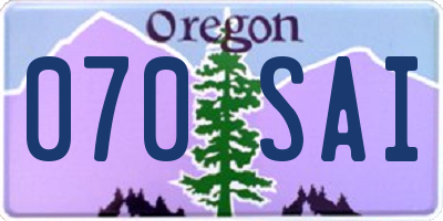 OR license plate 070SAI