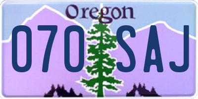 OR license plate 070SAJ
