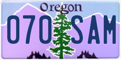 OR license plate 070SAM