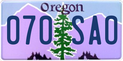 OR license plate 070SAO