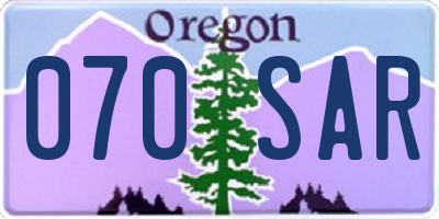 OR license plate 070SAR