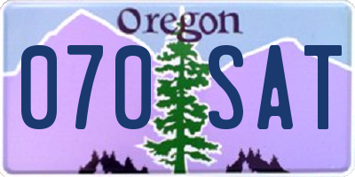 OR license plate 070SAT